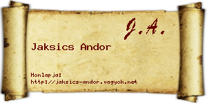 Jaksics Andor névjegykártya